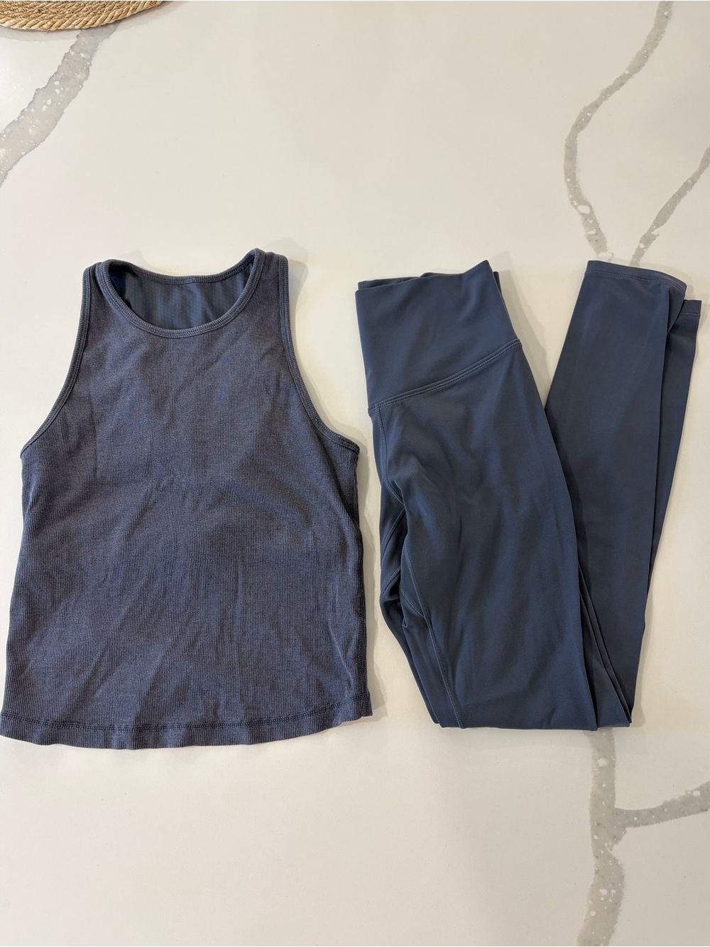 Vuori Azure Tank and High-Waist Leggings Set